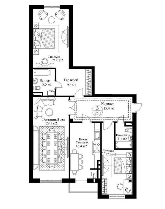Продажа 3х ком квартира 129м2 кирпичный дом. Мирабад Элит / Коробка
