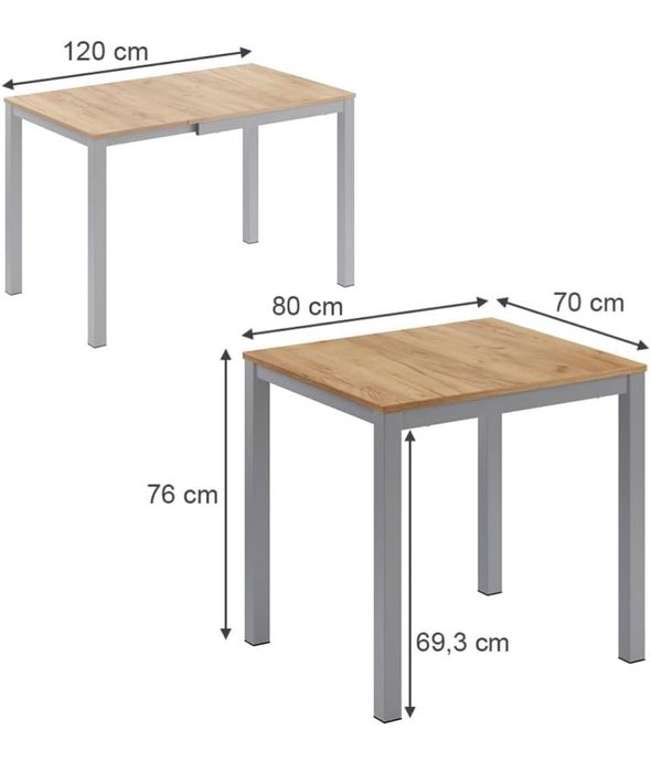 Разтегателна маса с метална конструкция Vicco