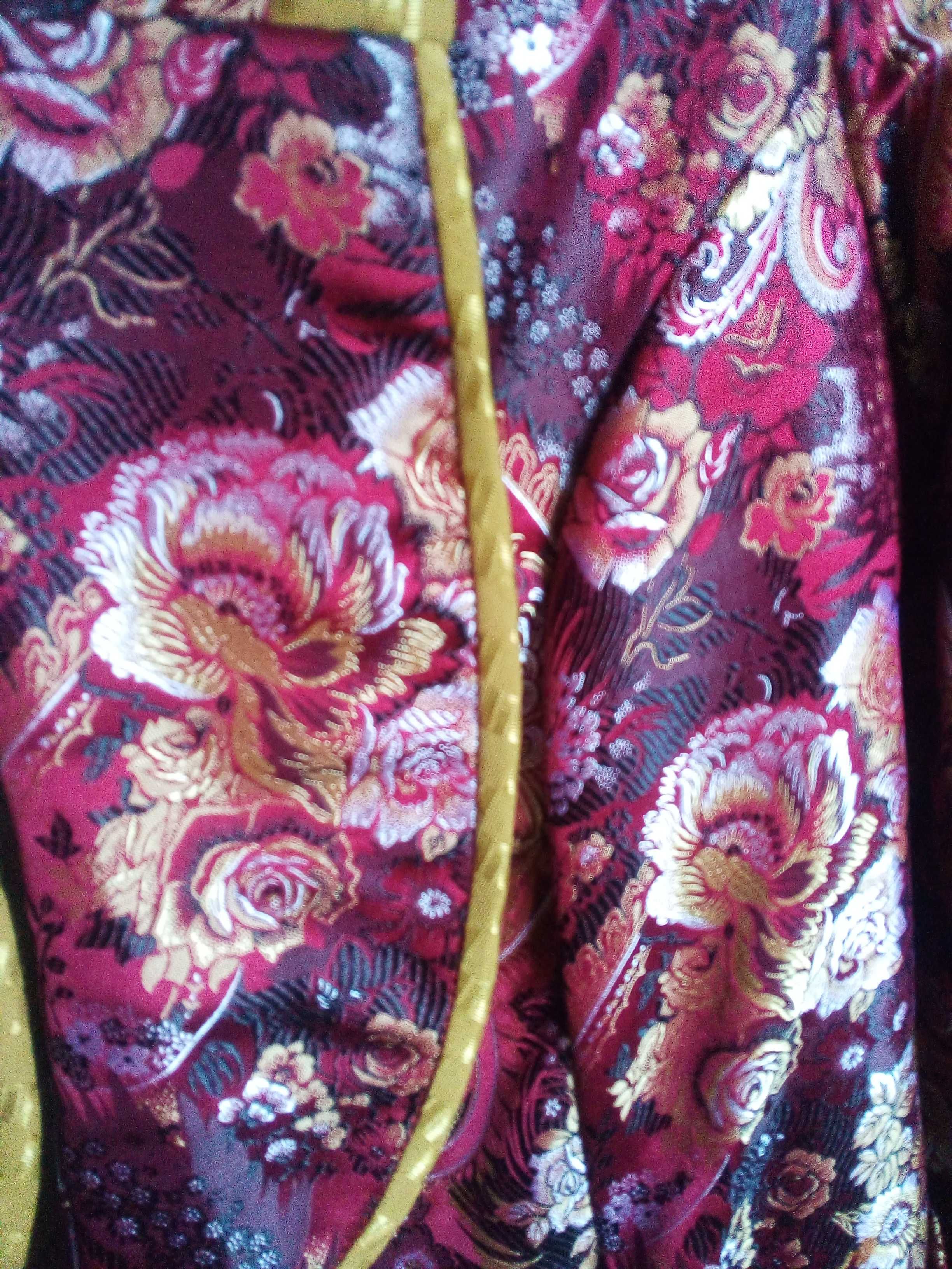 Платье халат в национальном стиле из японской ткани "тафта" разм 46