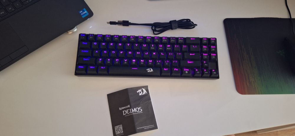 Mеханична клавиатура Redragon - Deimos K599, безжична, Red, RGB