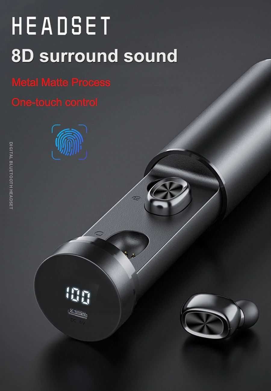 Блутут безжични B9 TWS Bluetooth 5 стерео слушалки хендсфри Sport Gamе