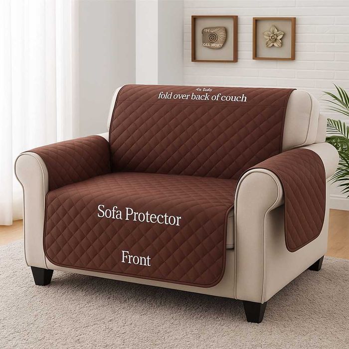 Покривало за двуместен диван 130 × 195 см – кафяво