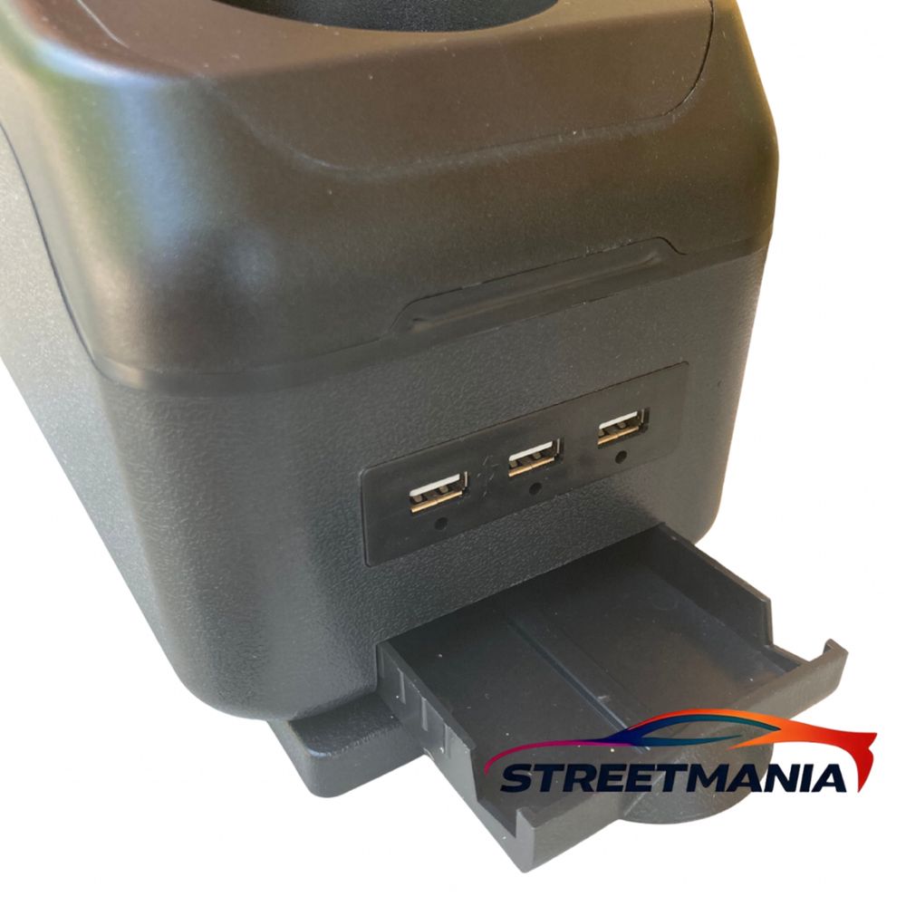 Универсален автомобилен подлакътник с 6 USB порта, поставка за чаша