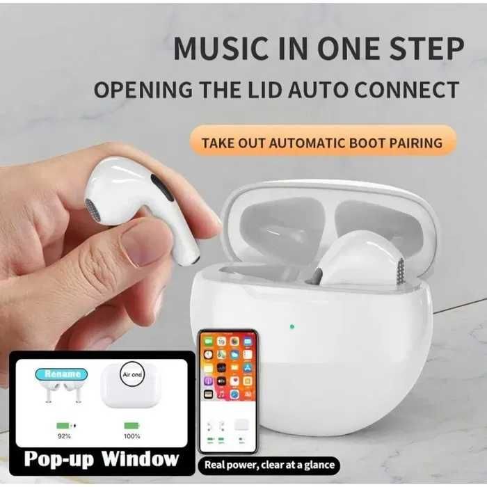 Безжични Bluetooth слушалки Air Pro 6 TWS за iOS/Android с Hi-Fi звук