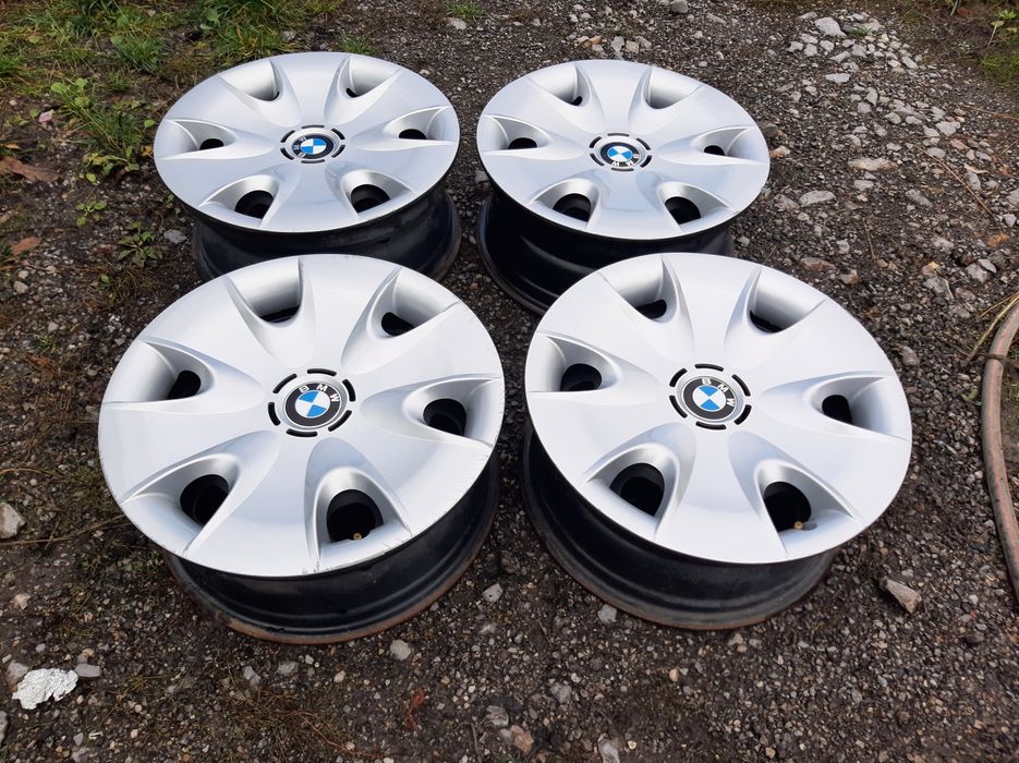 4бр.железни джанти-5х120-16цола+оригинални тасове за BMW-1