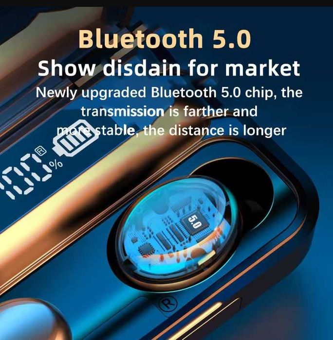 Casti Bluetooth Wireless Stereo, Negre, Rezistente la Apa Waterproof