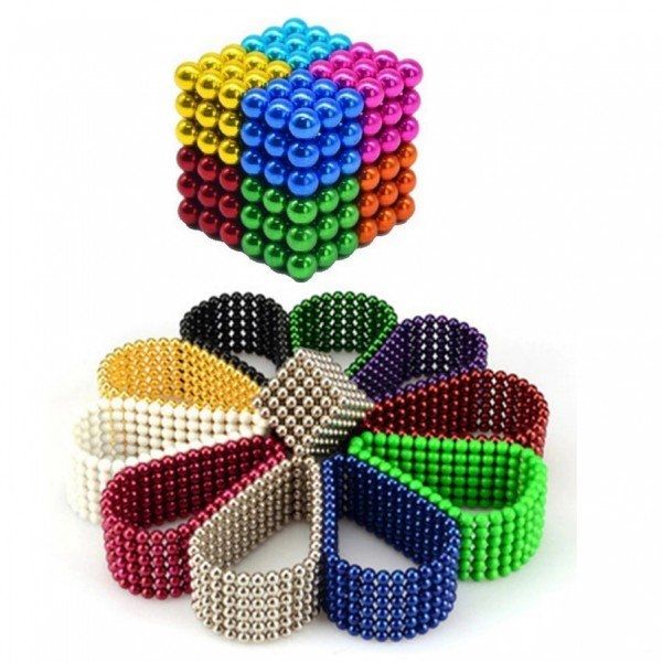 216 Магнитни Топчета (сфери) цветни 5 мм, в метална кутия