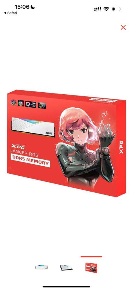 озу ADATA xpg lancer rgb 16 Гб ddr5