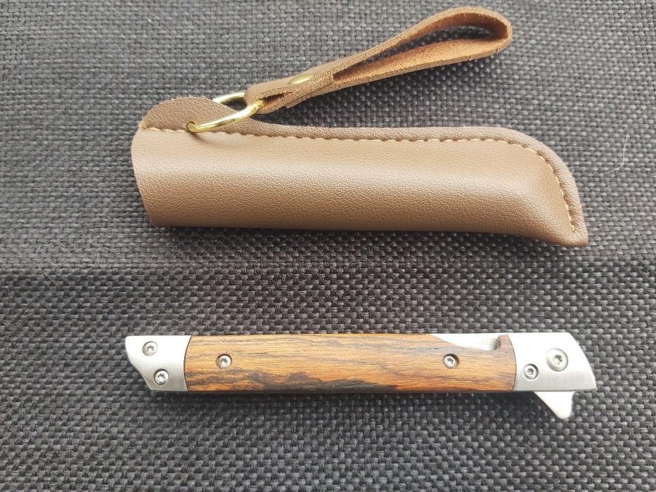Сгъваем джобен нож M390 с дървена дръжка и кания
