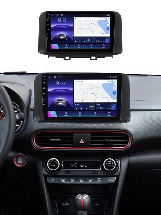 Navigatie Android 14 Hyundai Kona 2017+ 1/8 Gb Waze CarPlay +CAMERA