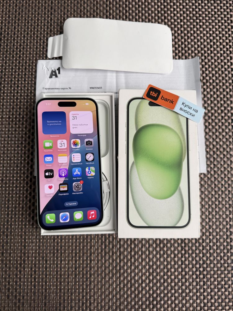НОВ! /*ЛИЗИНГ*/ IPhone 15 128Gb Green / Айфон гаранция
