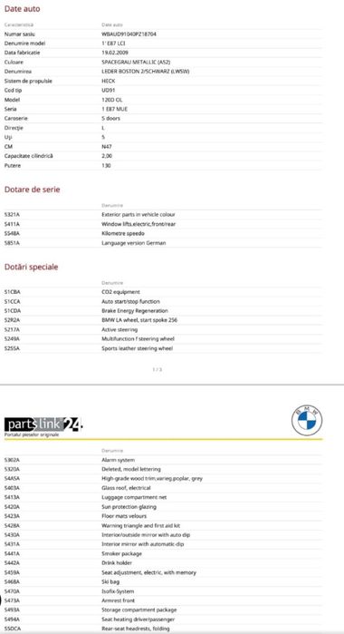 Bmw e87 120d 177cp cu dotari unice