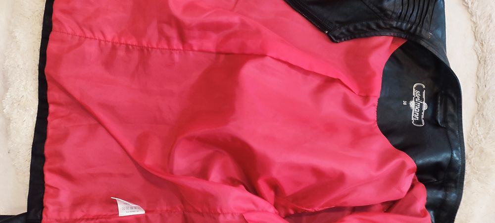 Jacheta dama din piele naturala neagra