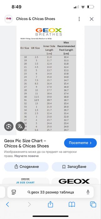 Ботуши, апрески Geox 33 номер