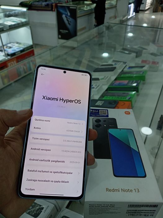 Redmi not 13 xotirasi 8/256 GB