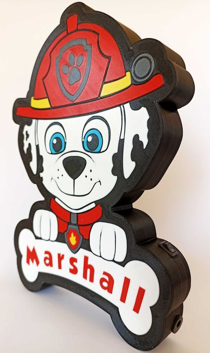 Нощна лампа за деца - Marshall/Маршал от Пес Патрул (PAW Patrol)