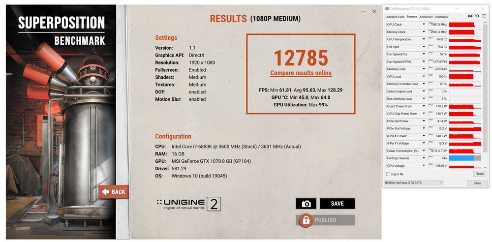 ТОП състояние Видео карта MSI GeForce GTX 1070 ARMOR 8G OC GDDR5