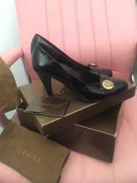 Черни, дамски етествена кожа обувки Gucci номер 40 C