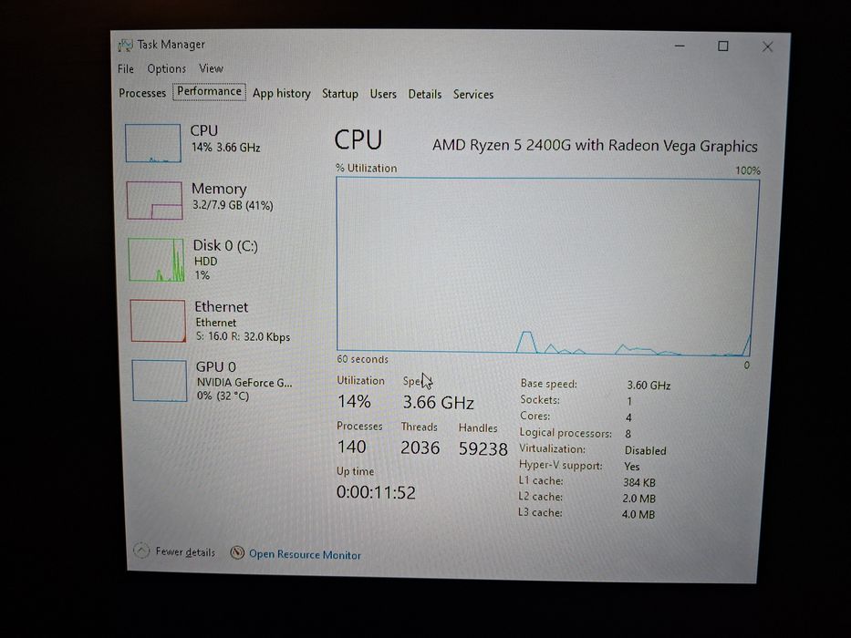 Vând pc gaming gtx1660 ryzen 5 2400g 8gb ram 2t hdd (preț fix)