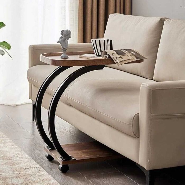 Masuta de cafea pentru living, design nordic in formă de C
