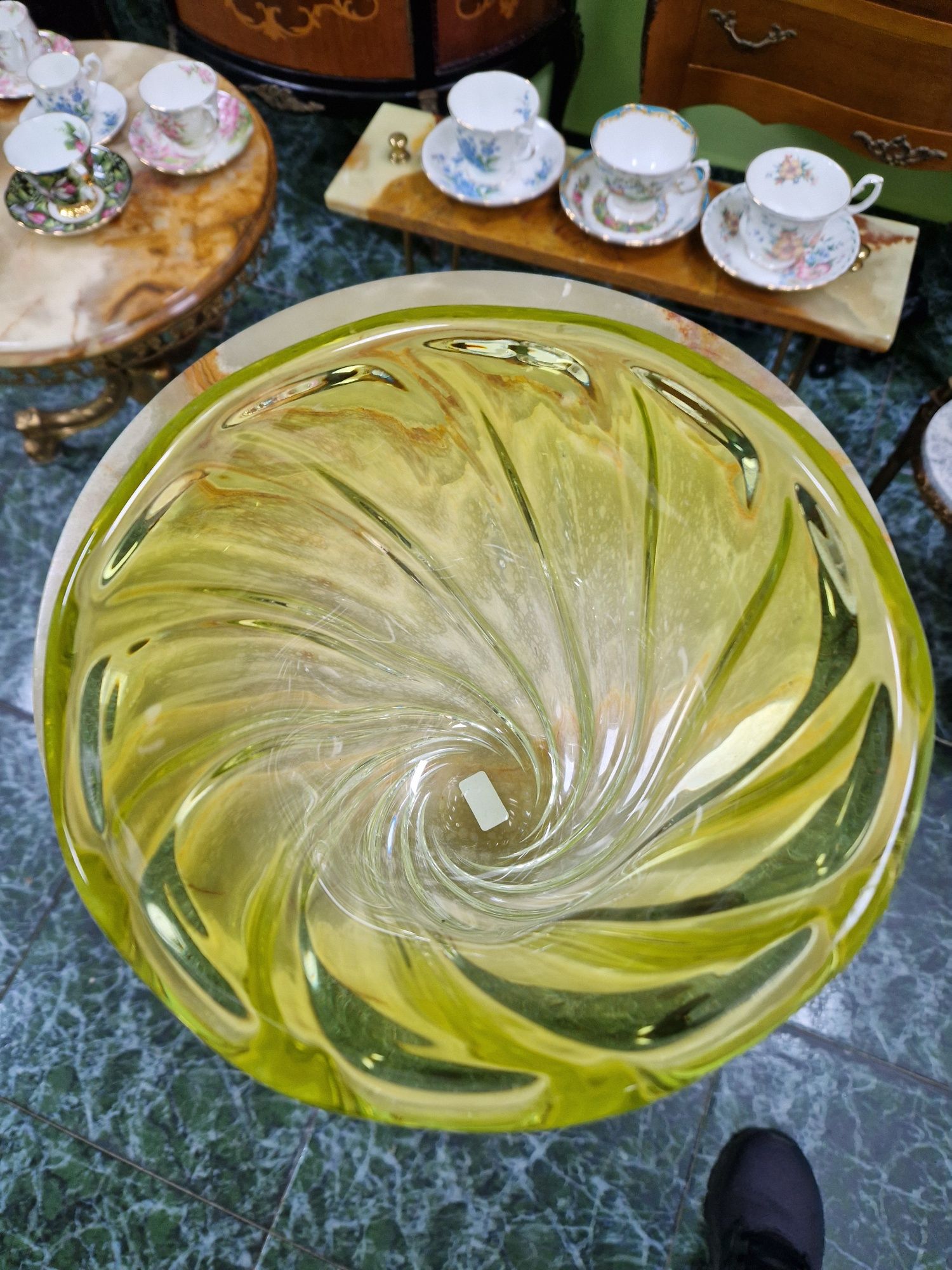 Страхотна антикварна белгийска кристална ваза Val Saint Lambert
