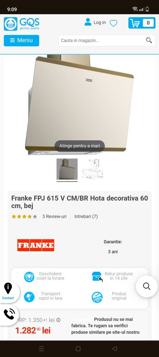 Hota Franke decorativa bej