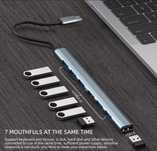 Adaptor 7in1 Type C USB Hub Multi Port USB C