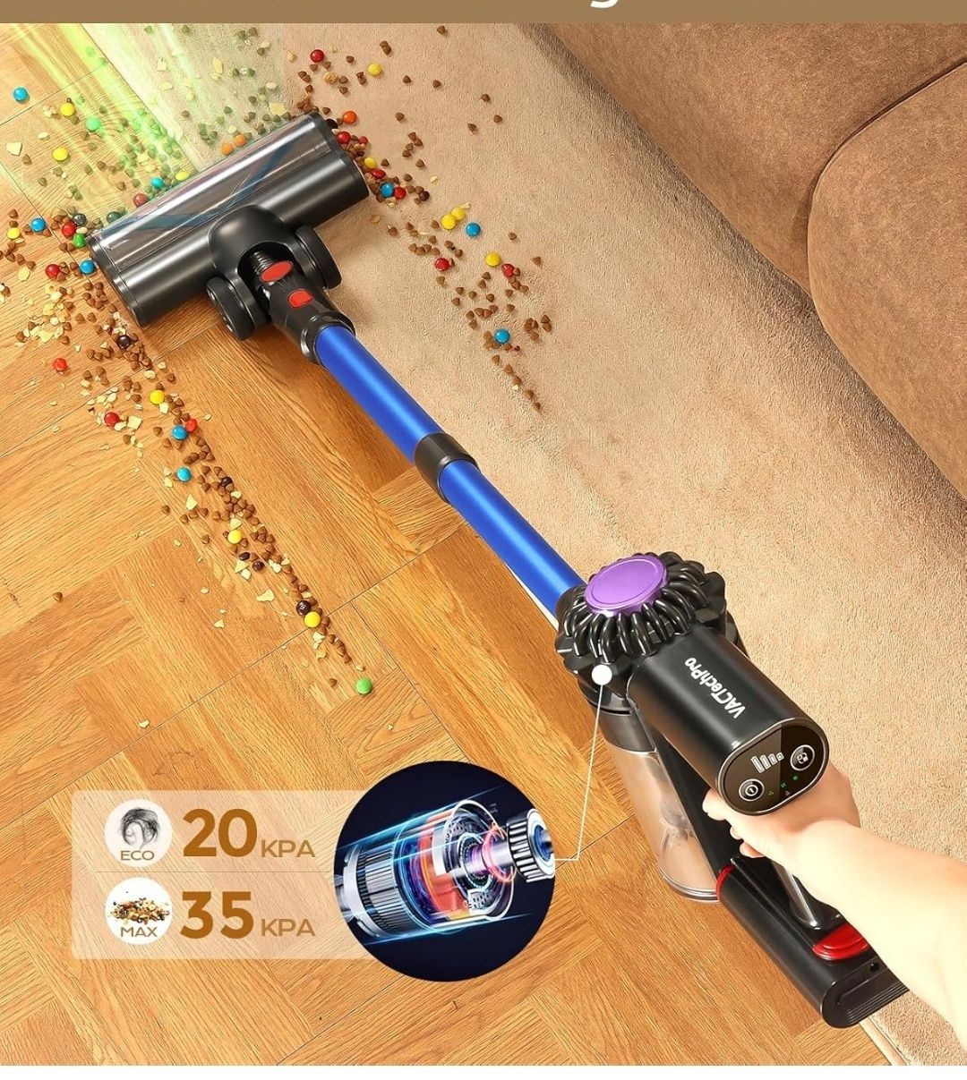 Aspirator vertical fara fir portabil 3 in 1 fără fir VACTech Pro V15