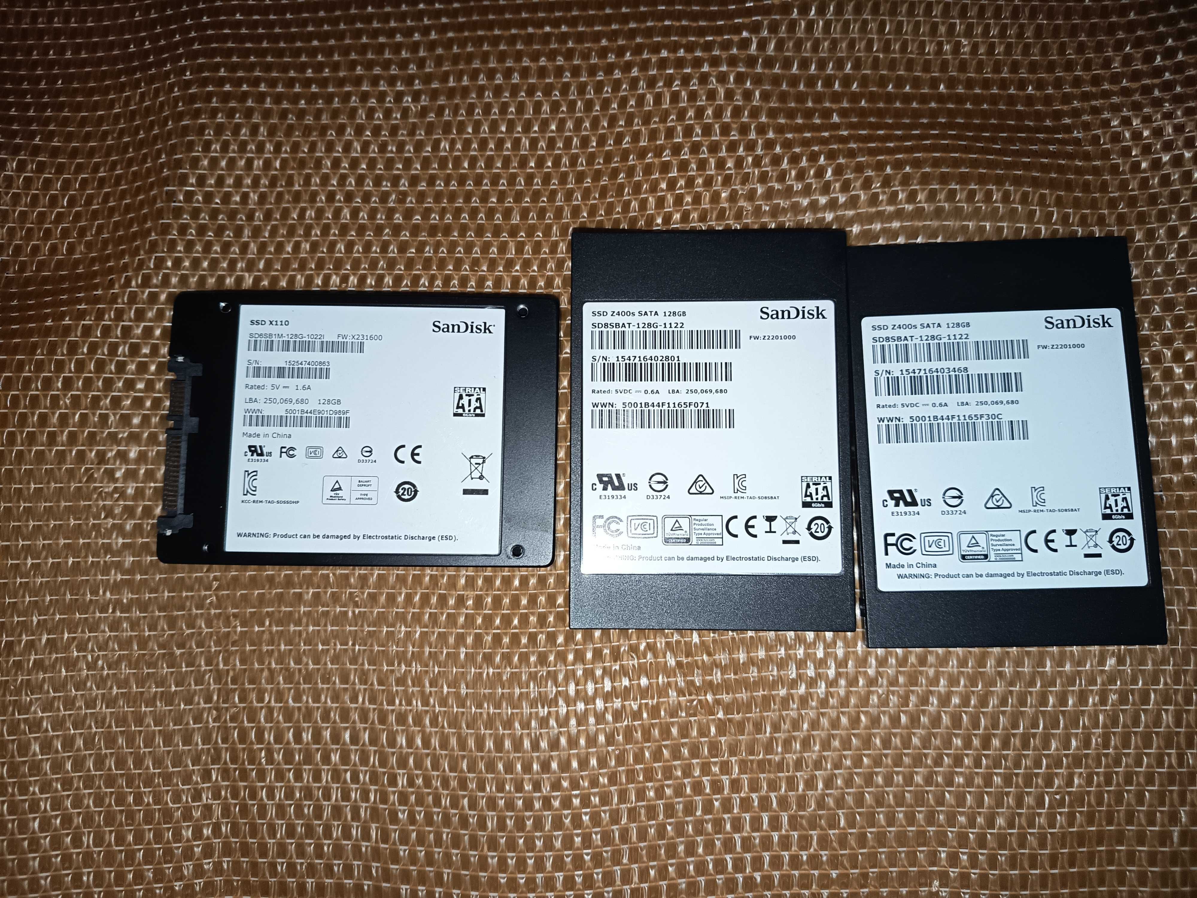 SSD uri sata 3 cu windows 10/ 11 instalat, Sandisk z400, X110, 128 gb