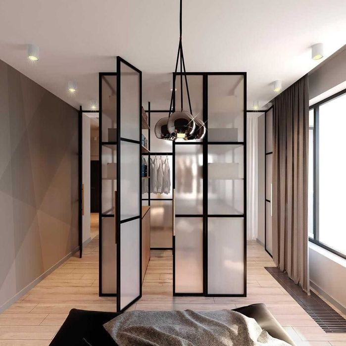 Раздвижные, каскадные, гармошки и распашные двери в стиле loft