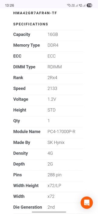 Set memori server ddr4