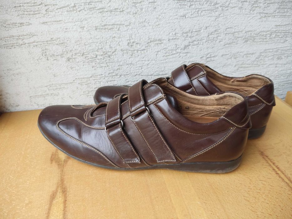 Спортно елегантни кожени мъжки обувки NERO Firenze  мокасини 42