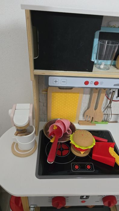 Vand bucătărie copii din lemn cu accesorii incluse