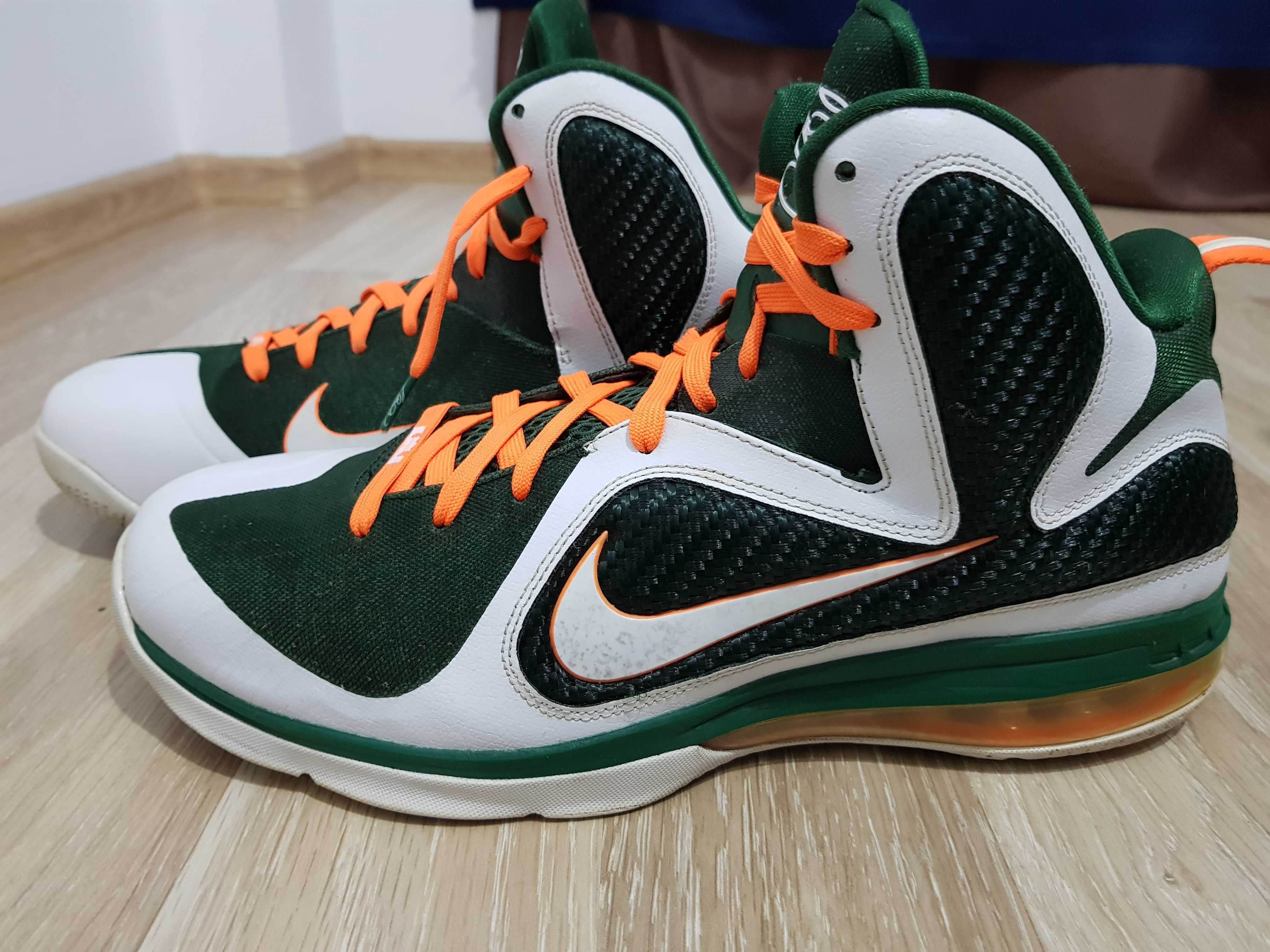 Adidasi Nike James Lebron 9 Miami Hurricanes marimea 47,5 jordan zoom