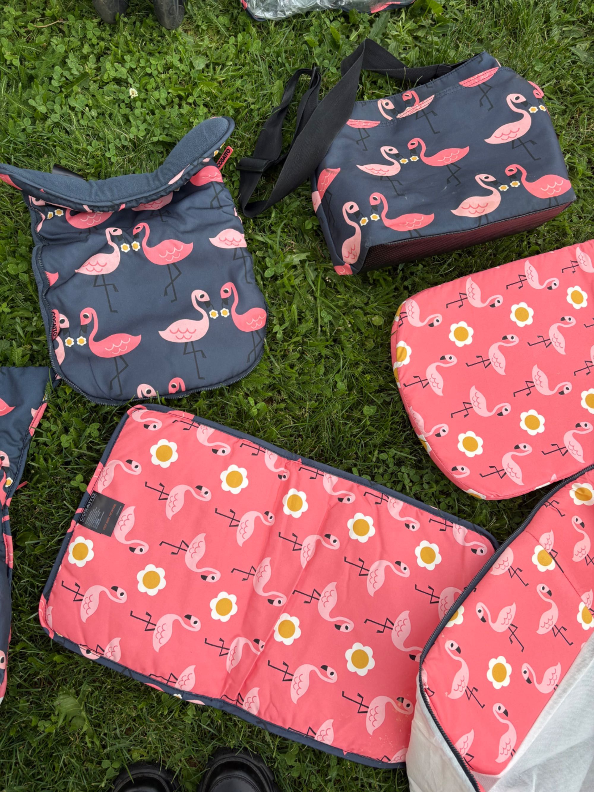 Cossato giggle 3в1 бебшка количка и столче за кола Flamingo pretty