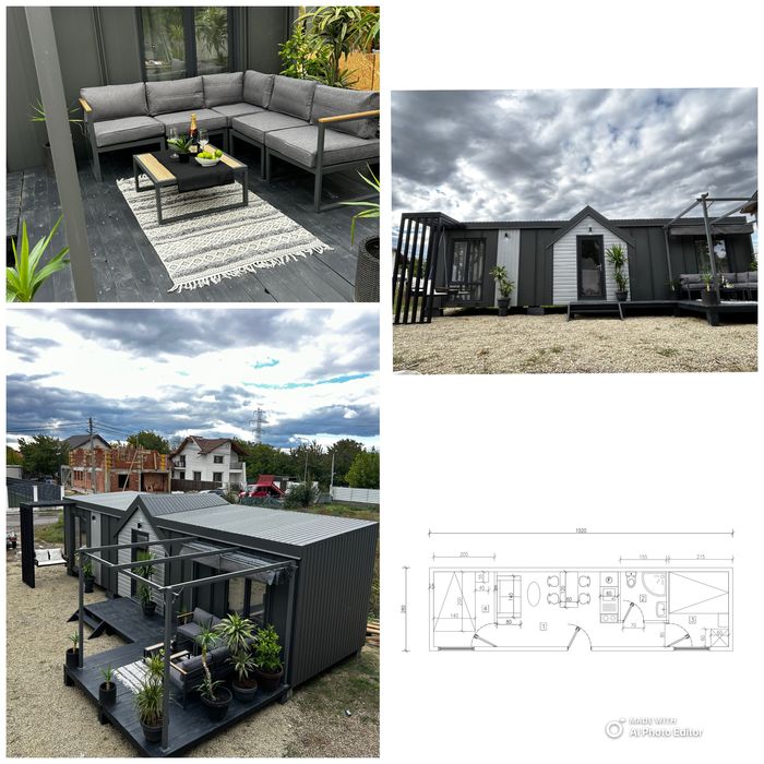 Tiny House Casa Transportabila mobilă Casa de Vacanță