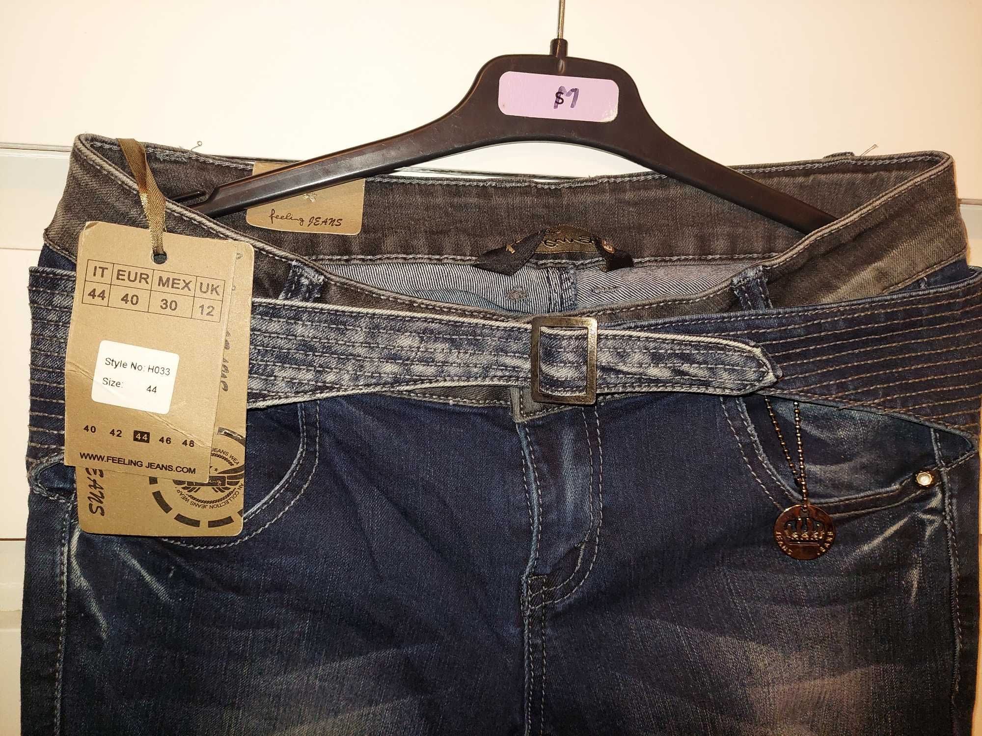 Blugi/jeans Feeling cu franjuri/rupturi TRANSPORT GRATUIT