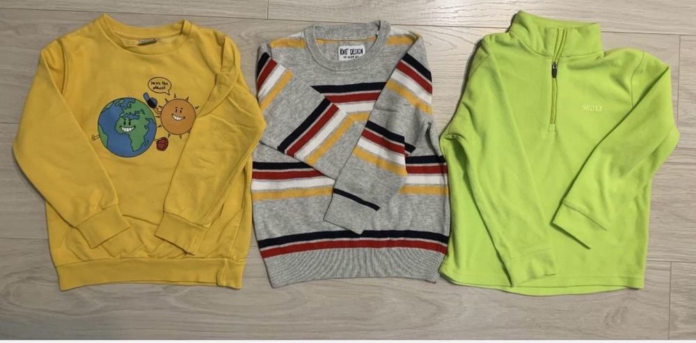 Set 3 bluze / pulovere/ hanorace copii, marimea 110