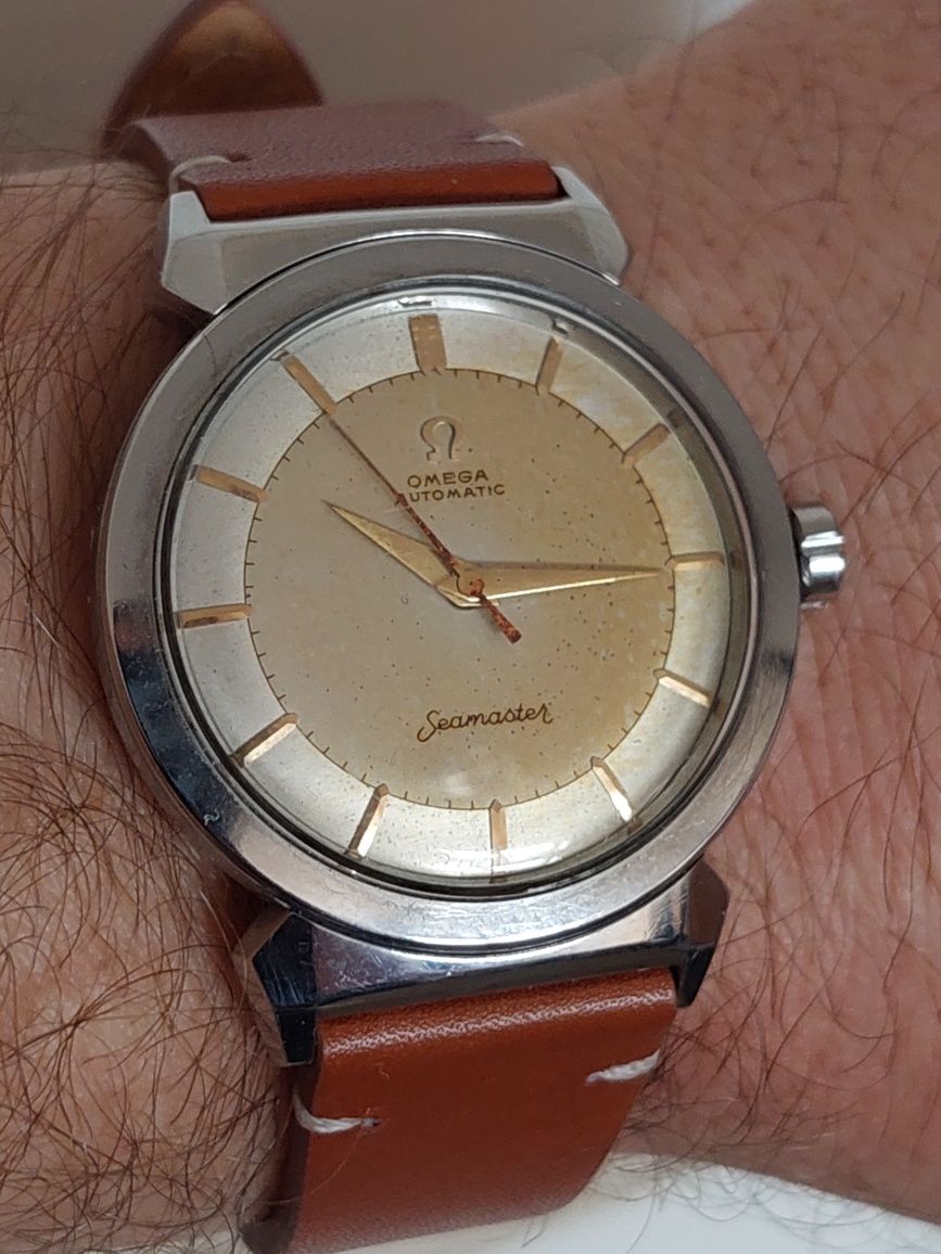 Omega Seamaster "Bullhorns" , bumper automatic, cadran pie pan