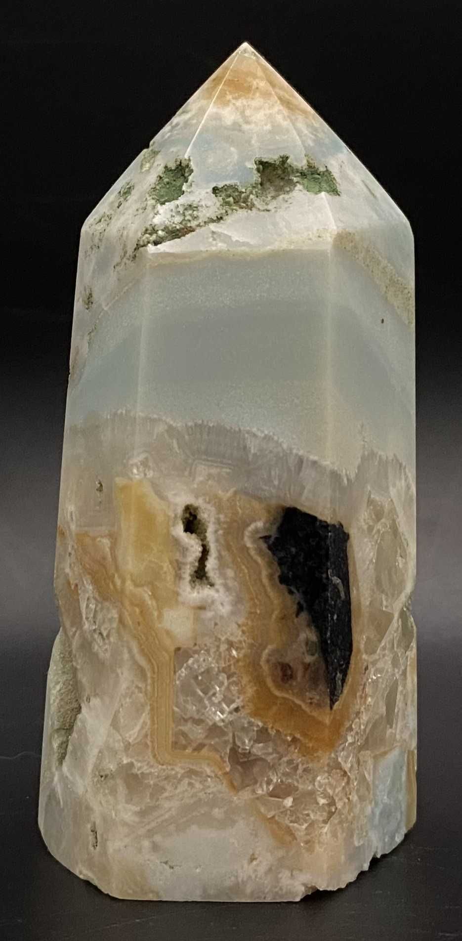 Cristale/Minerale-Calcit Caraibe Albastru-obelisc piatra semipretioasa