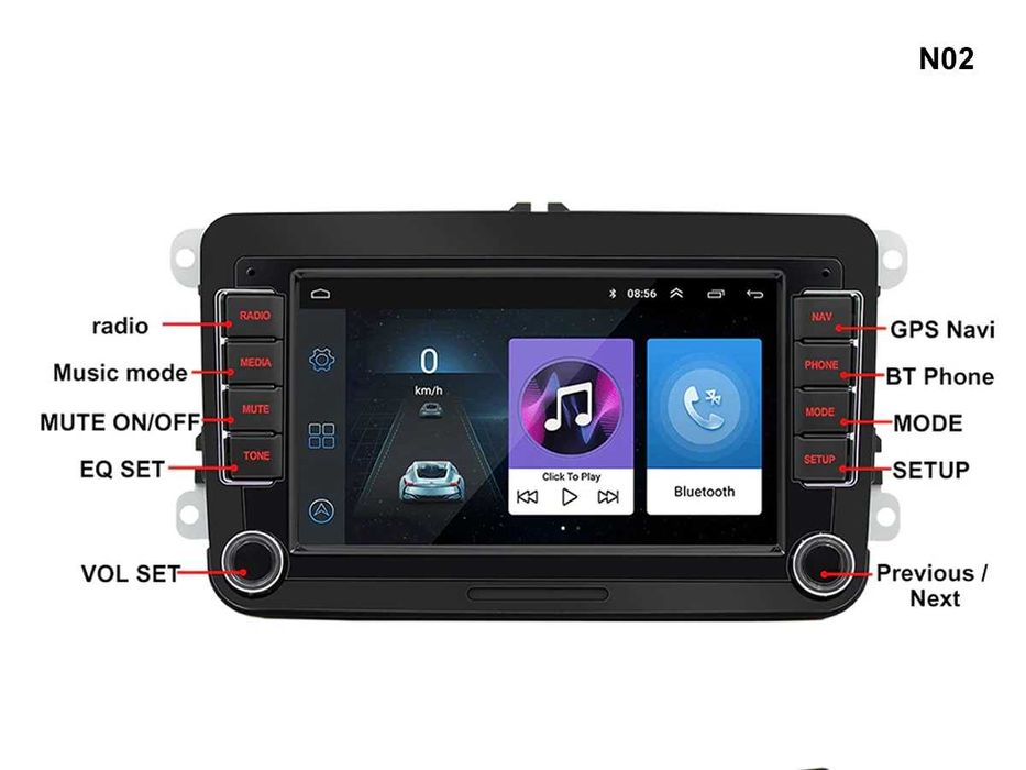Navigație Android 11 7” pentru VW Passat / Golf – touchscreen GPS