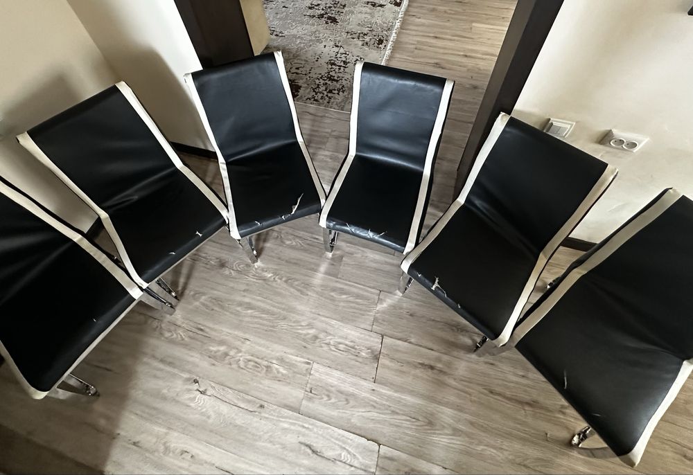 6 стульев на металическом каркасе.