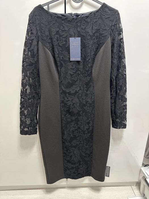 Rochie M&S Collection neagra,dantele- marimea EU 40/ UK 12-cu eticheta