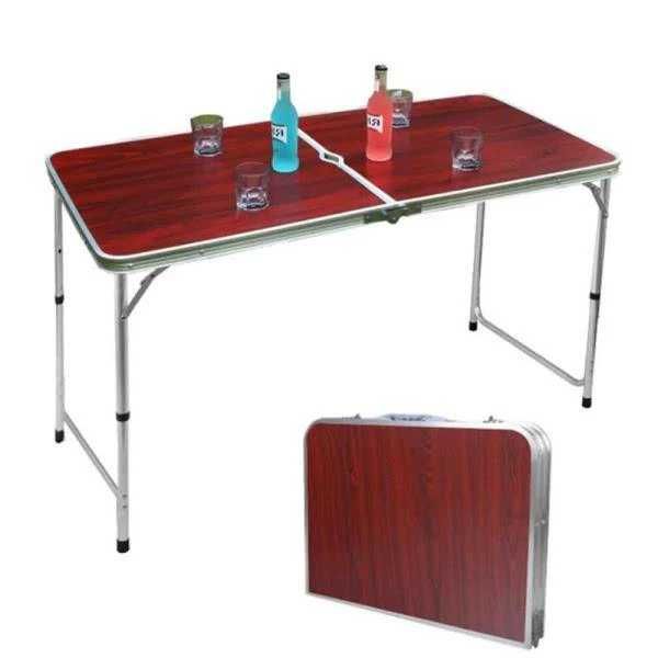 Masă Camping Pliabilă Tip Valiză 120x60x70cm Aluminiu și MDF