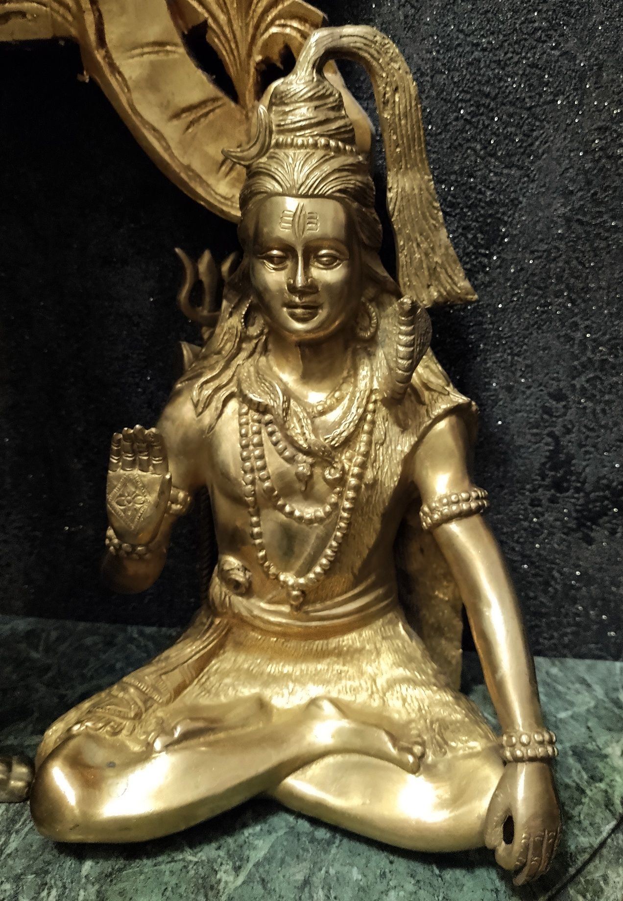 Sculptura din bronz masiv de dimensiuni impresionante Shiva piesa cu o
