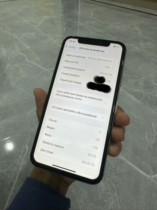 Iphone xs 64gb holati ideal