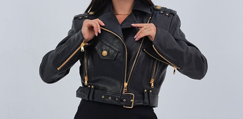 Balmain кожаная куртка