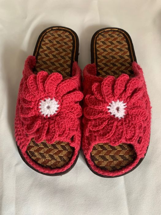 Обувь тапочки вязаная