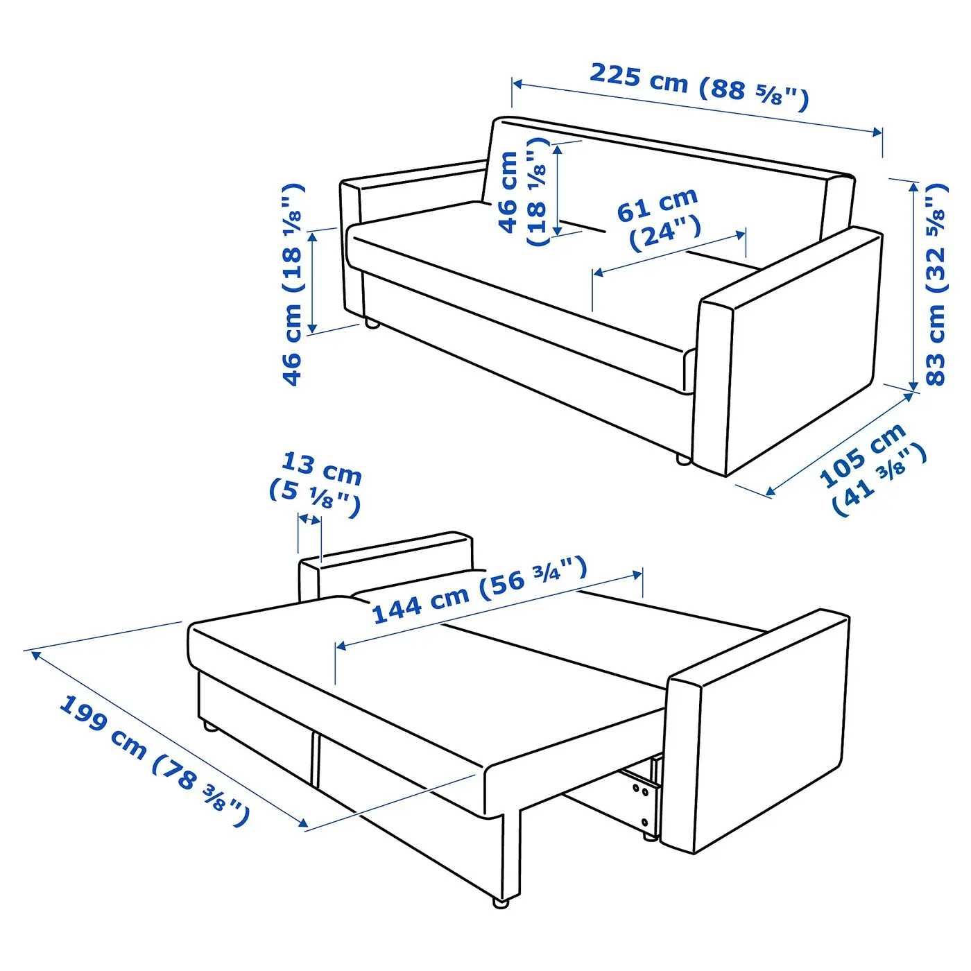 Диван 3-местен IKEA - FRIHETEN бежов