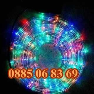 Многоцветен светещ коледен маркуч 10 м или 20 м + контролер